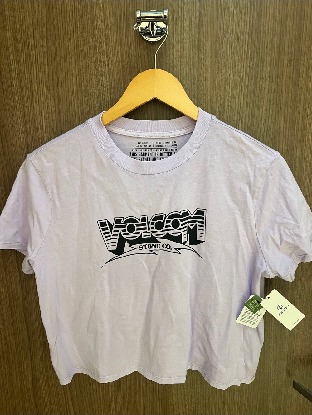 Volcom women’s Light Lilac Logo Short Sleeve Tee